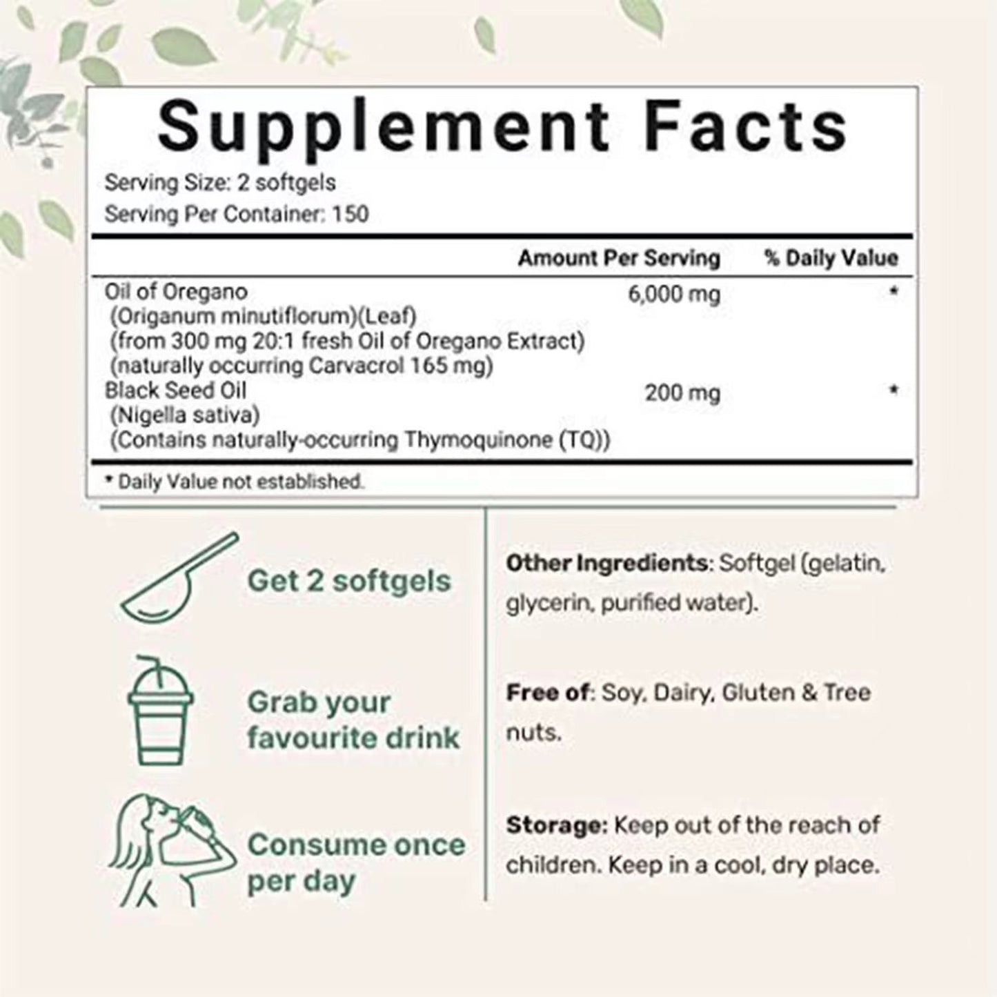 Oil Of Oregano With Black Seed Oil Soft Gels